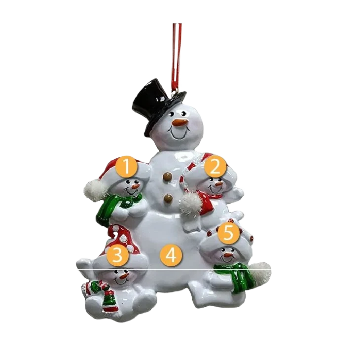 Powerful Kurt S. Adler Personalized Snowman Family of 4 Ornament High-End