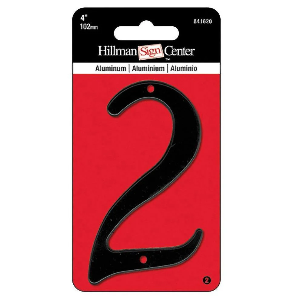Fine Crafted Hillman 4-In. Nail On Aluminum House Number 2 Enhanced