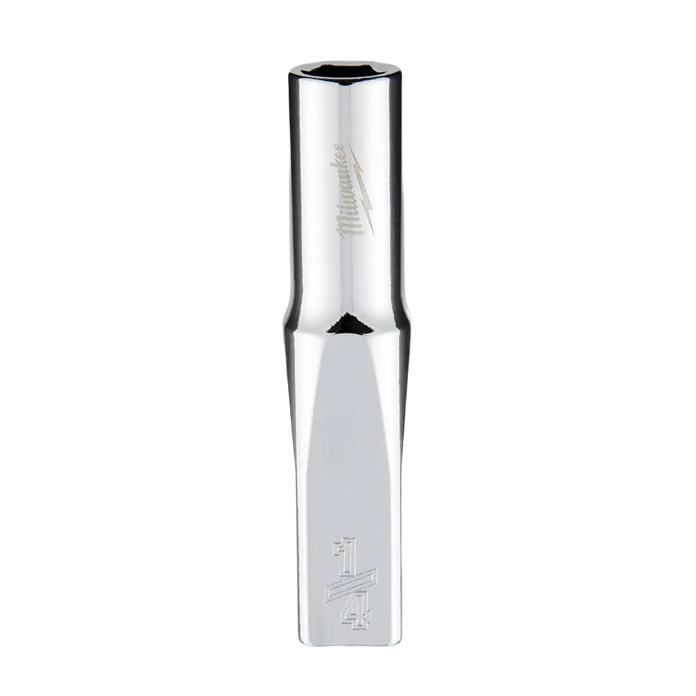 Traditional Milwaukee 1 4 Drive 1 4 6-Point Deep Socket w FOUR FLAT™ Sides Crafted