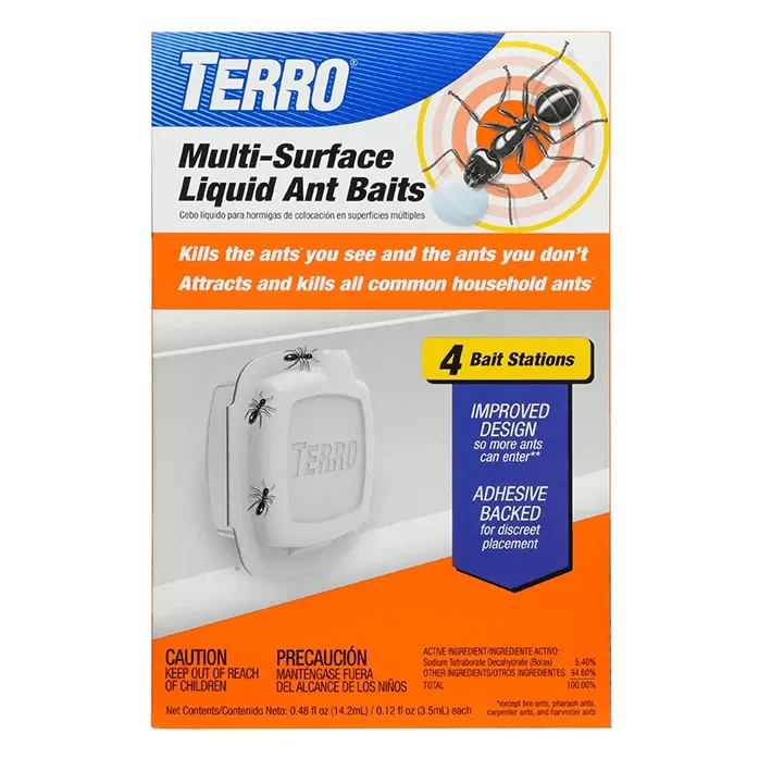 Sustainable Terro Multi-Surface Liquid Ant Bait Stations 4 Pack Breathable