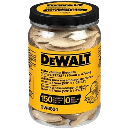 Crafted DEWALT Size No. 0 Plate Joining Biscuits 150 Count Safe