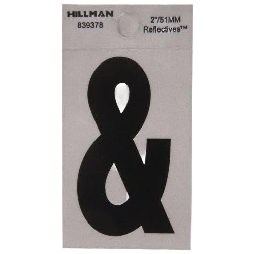High-Quality Hillman 2 Black Silver Reflective Mylar Square Cut Sticker Ampersand Original