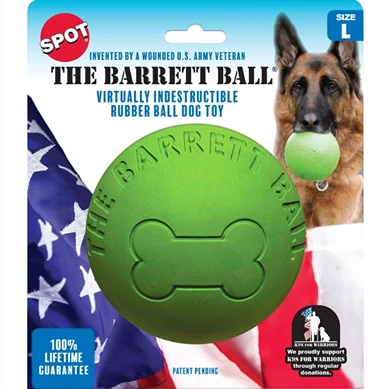 Soft Spot Large Green Barrett Ball Pet Toy 5 in. Practical