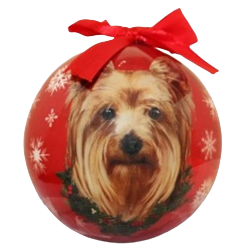 Enhanced E S Pets Yorkie Christmas Ball Ornament Dependable