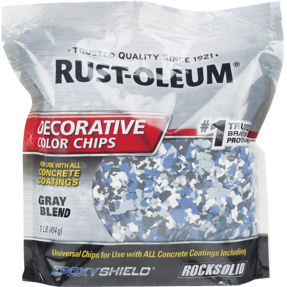 Flexible Rust-Oleum Gray Color Chip Concrete Coating 1 lb. Fine Crafted