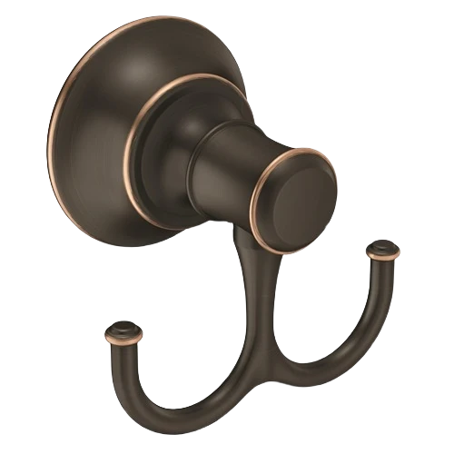Stylish Moen Ashville Mediterranean Bronze Double Robe Hook Excellent