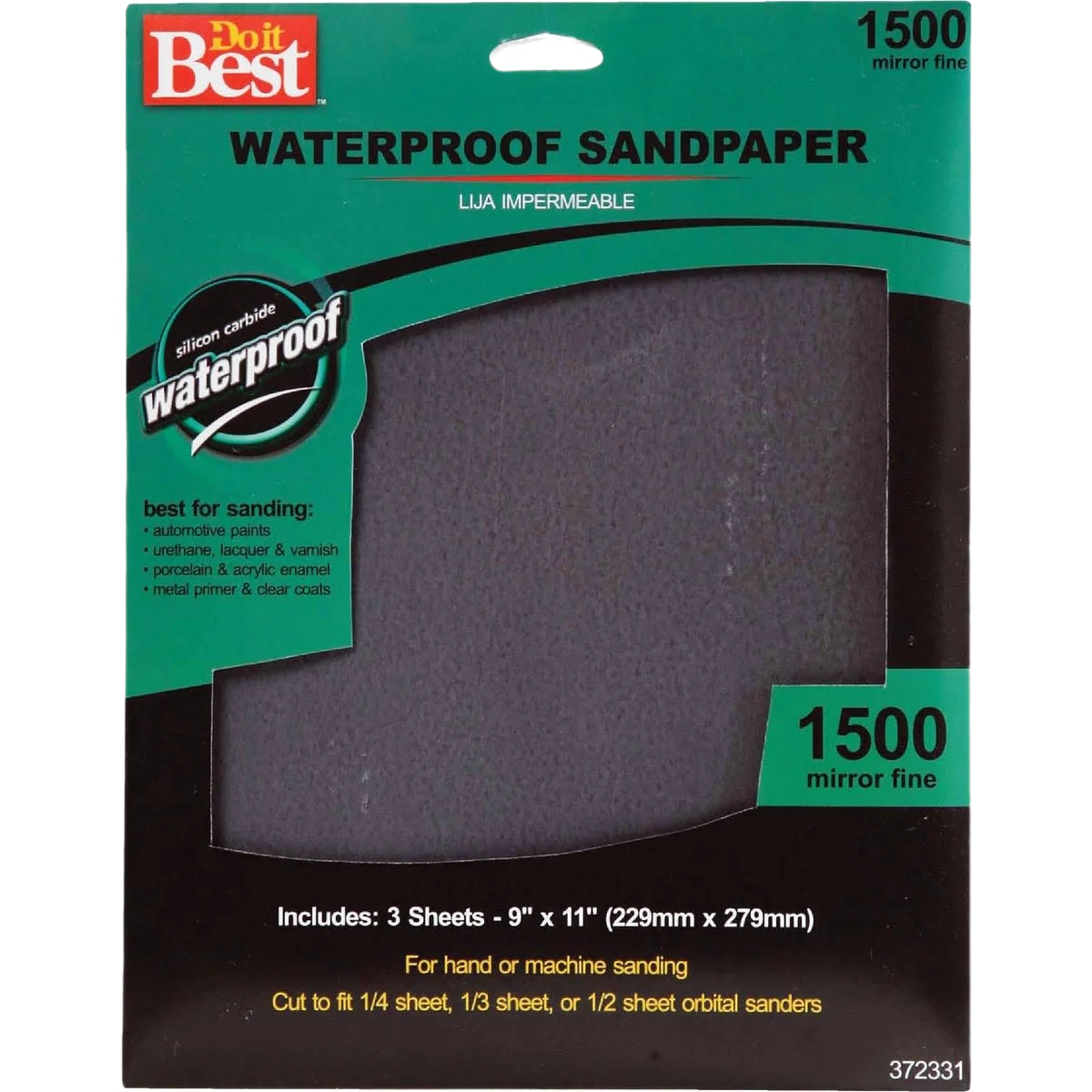 Certified Do it 9 x 11 Waterproof 1 500-Grit Mirror Fine Sandpaper 3-Pack Quality