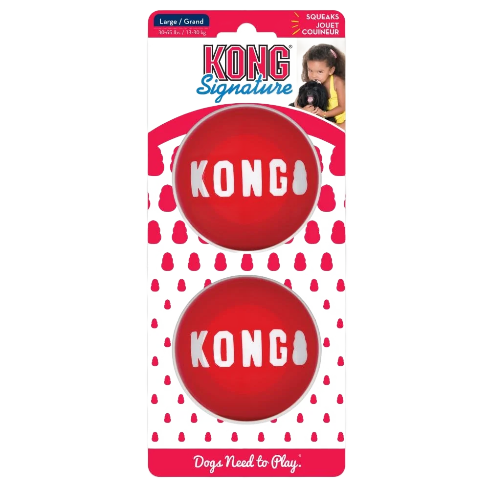 Environmentally Friendly KONG Large Signature Ball 2-Pack Traditional