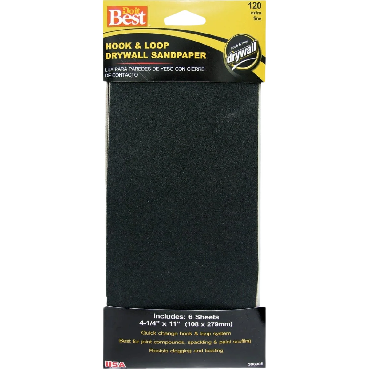 Unique Do it 120-Grit Fine Hook Loop Drywall Sandpaper 6-Pack Organic