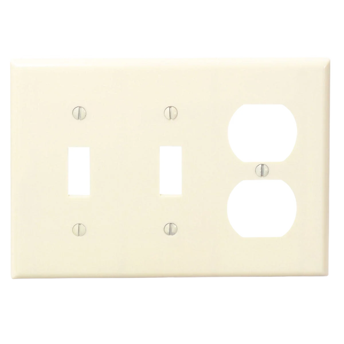 Sophisticated Leviton 3-Gang Plastic Combination Ivory Wall Plate Recyclable