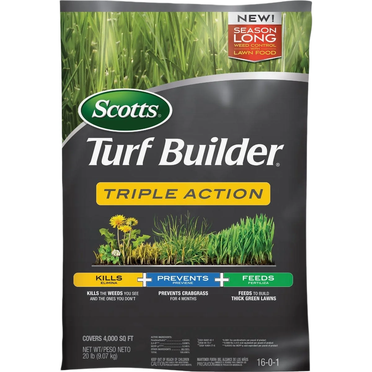 Minimalist Scotts Turf Builder Triple Action Lawn Fertilizer with Weed Killer 20 lbs. Premium Material