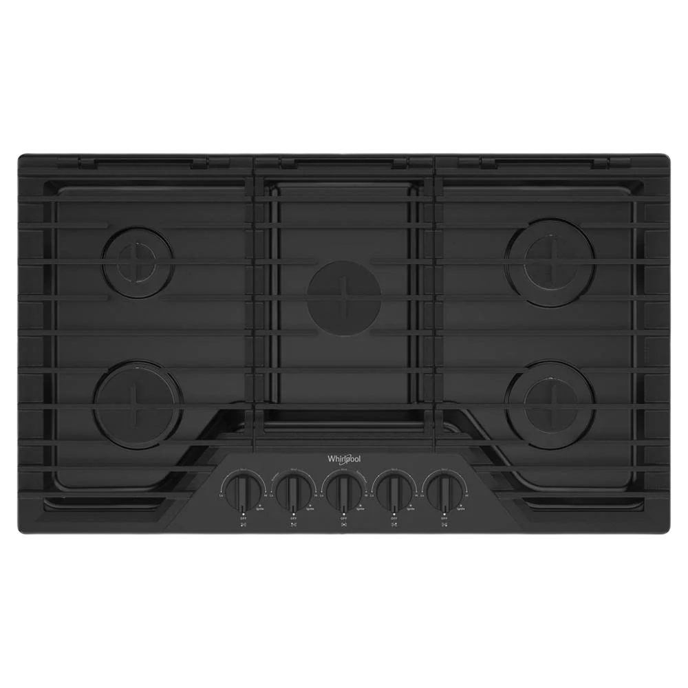Safe 36-inch Gas Cooktop with EZ-2-Lift™ Hinged Cast-Iron Grates Green