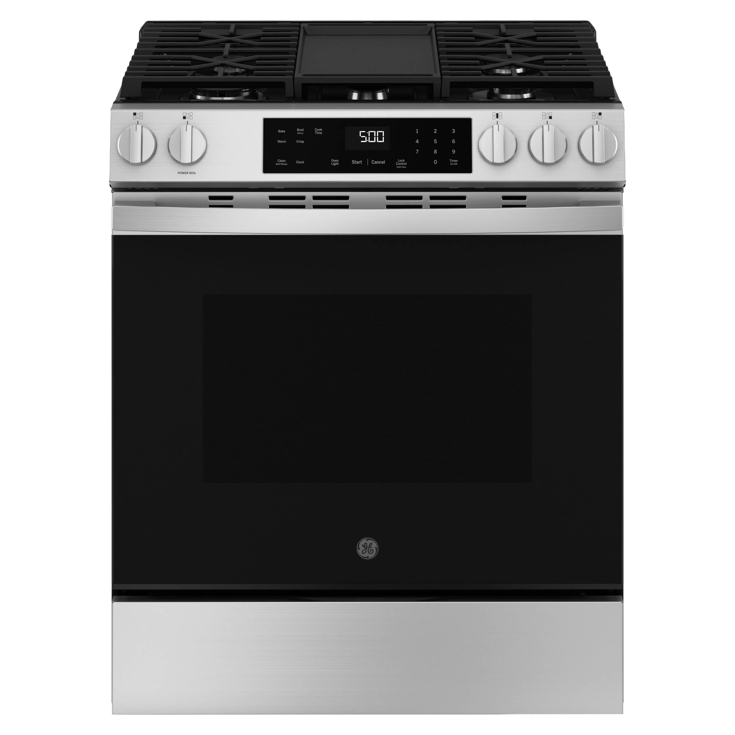 Official GE® 30 Slide-In Front-Control Gas Range with Crisp Mode Carefully Designed