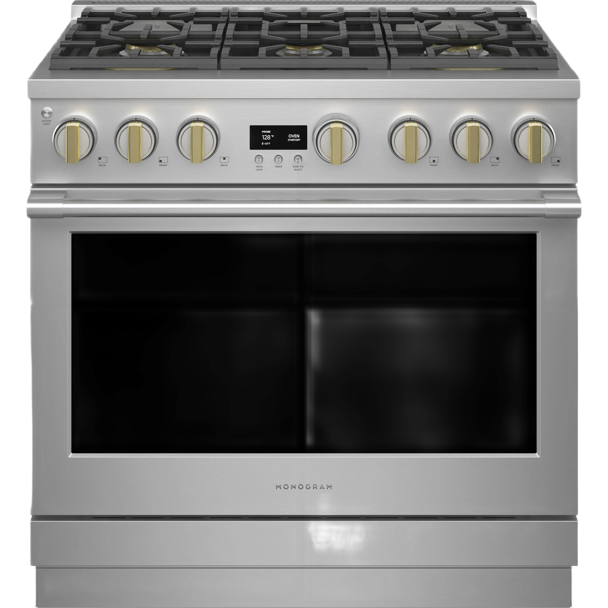 Detailed Monogram 36 Dual-Fuel Professional Range with 6 Burners Lightweight