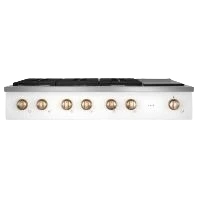 Outstanding CAFÉ™ 48 Commercial-Style Gas Rangetop with 6 Burners and Integrated Griddle Natural Gas Smooth