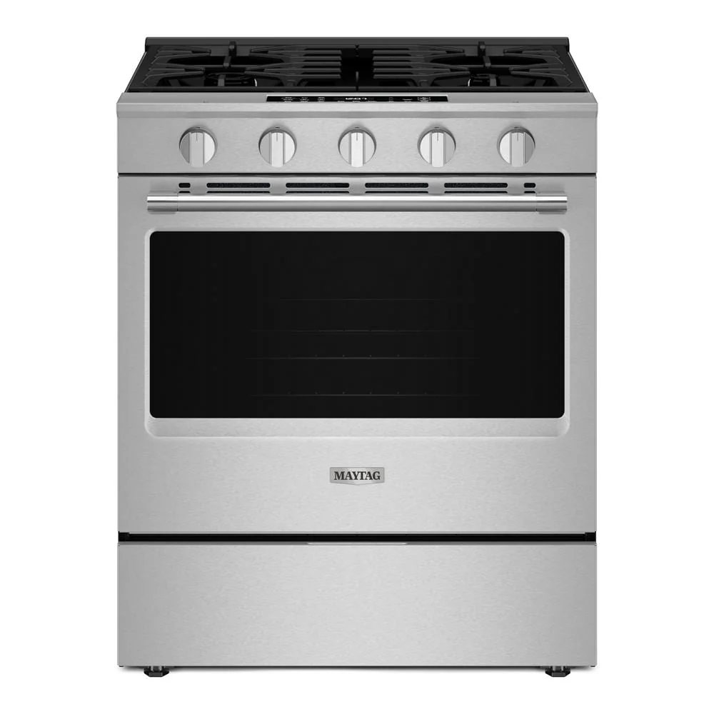 Long-Lasting 30-Inch Wide Slide-In Gas Range with Grill Mode and No Preheat Air Fry – 5.0 Cu. Ft. Proven