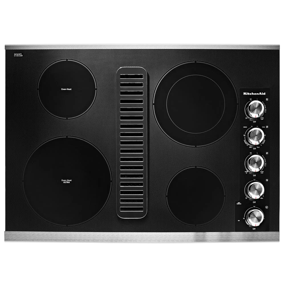 Modern 30 Electric Downdraft Cooktop with 4 Elements Selected