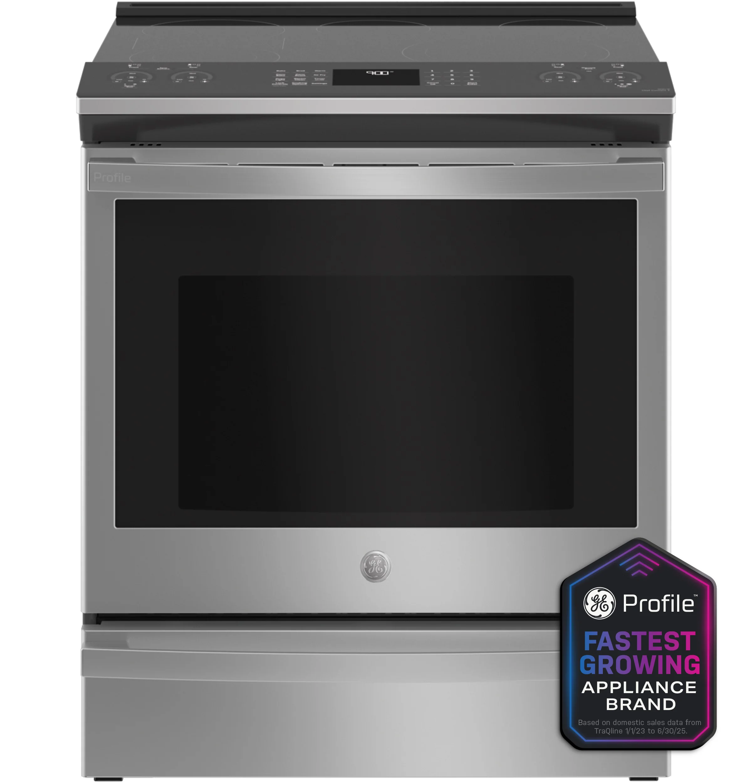 Lightweight GE Profile™ 30 Smart Slide-In Electric Convection Fingerprint Resistant Range with No Preheat Air Fry Consistent