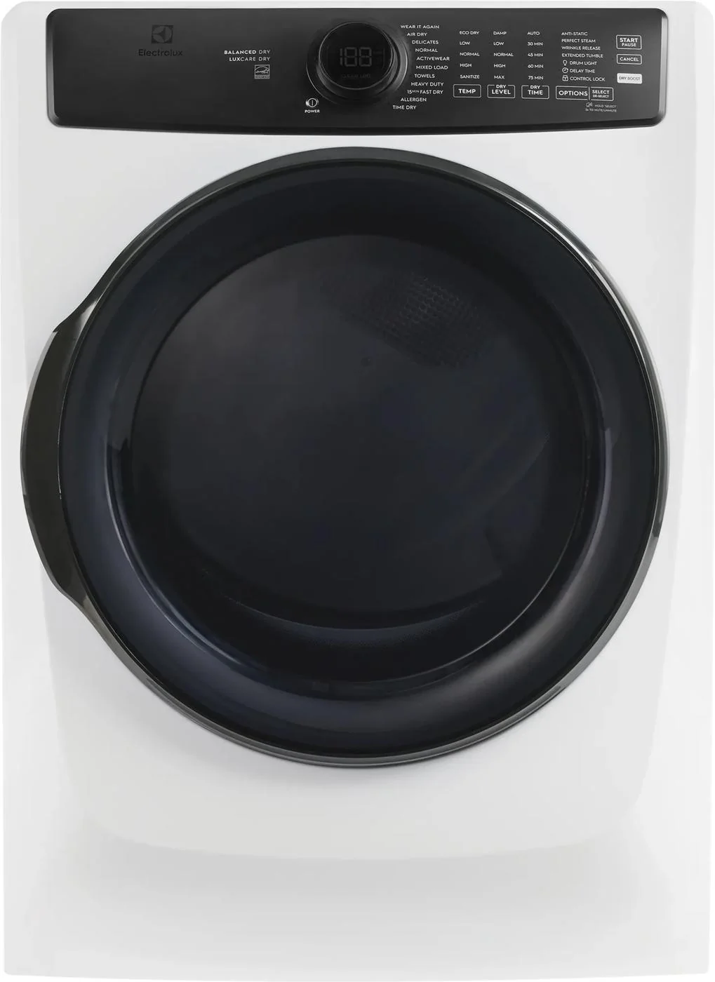 Comfortable Front Load Steam™ Electric Dryer with Balanced Dry™ and Instant Refresh – 8.0 Cu. Ft. Elite
