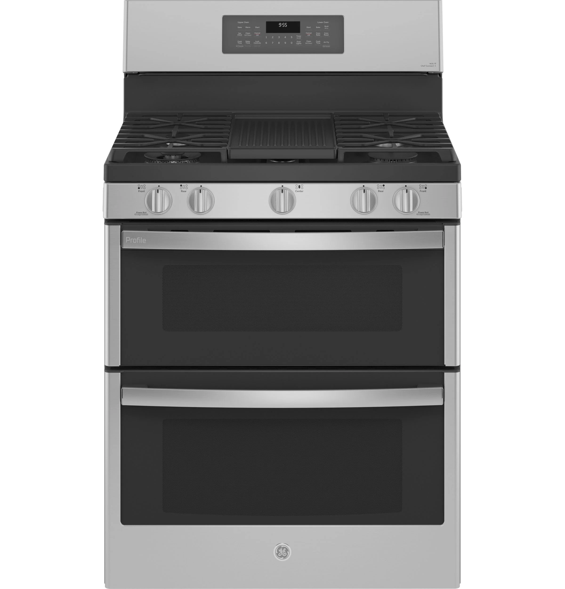 Professional GE Profile™ 30 -Standing Gas Double Oven Convection Fingerprint Resistant Range with No Preheat Air Fry Original
