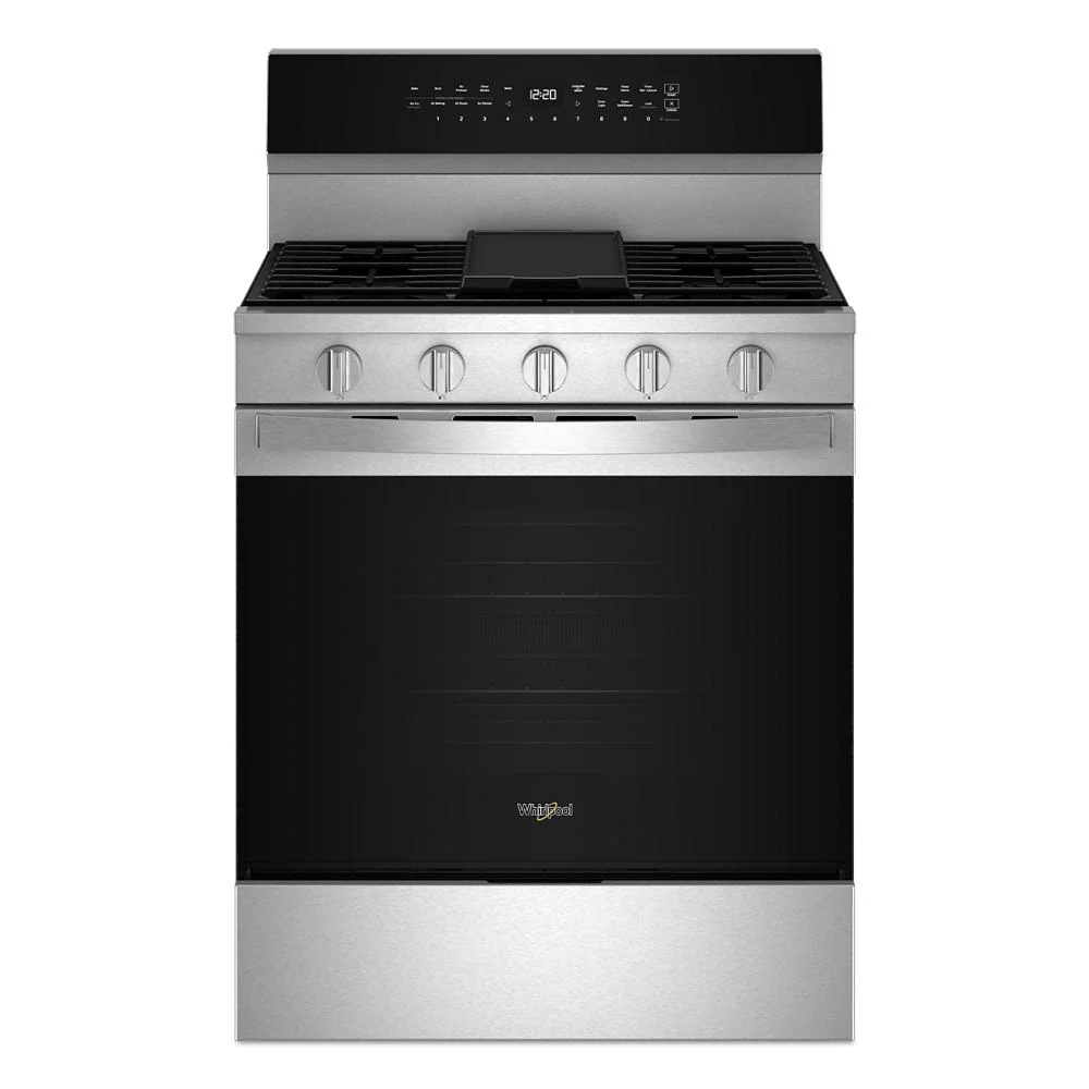 Easy-to-Use 30-inch Smart Gas Range with Air Cooking Technology No Preheat Air Fry Steam Self Clean and High Speed Preheat Consistent