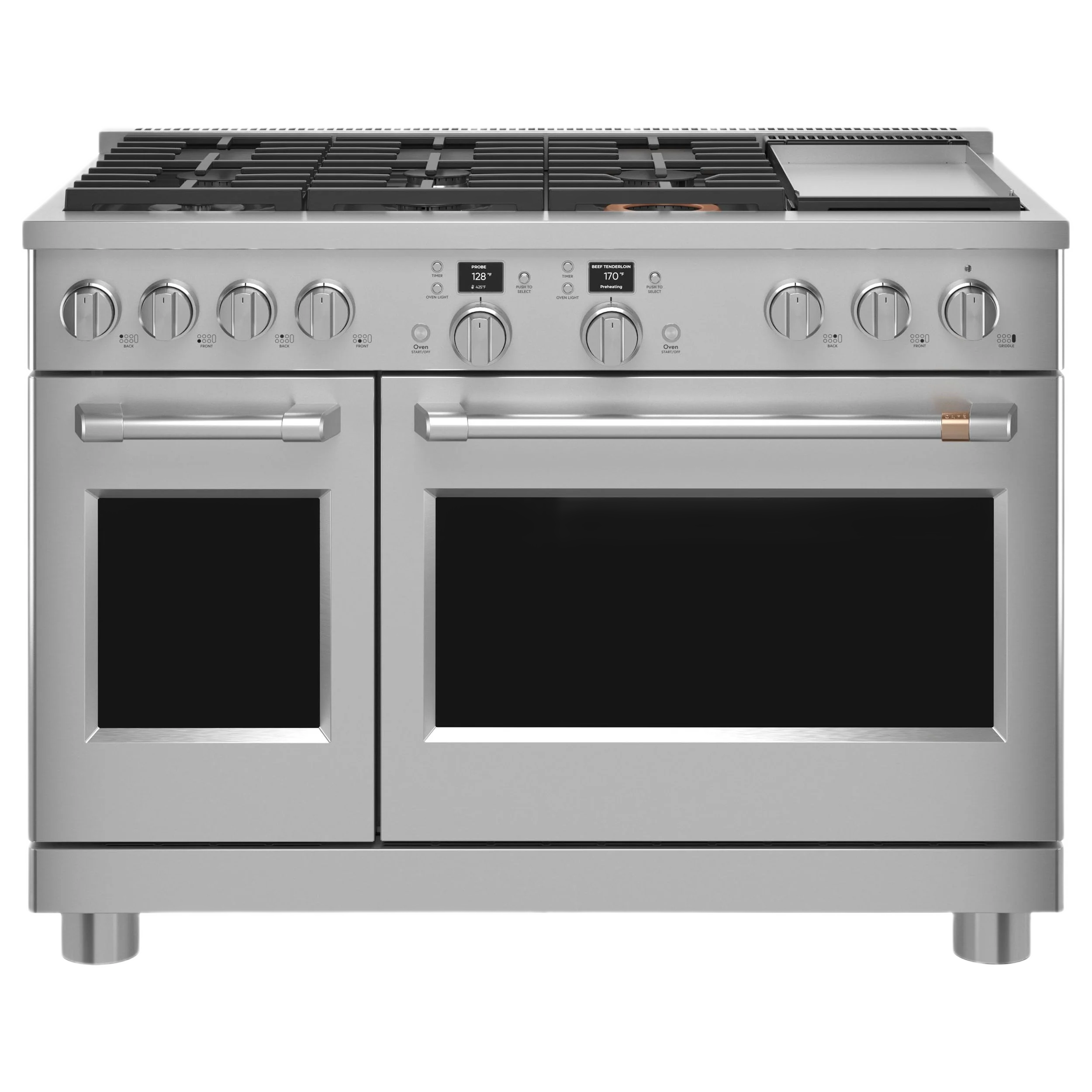 Unique CAFÉ™ 48 Smart Dual-Fuel Commercial-Style Range with 6 Burners and Griddle Natural Gas Minimalist