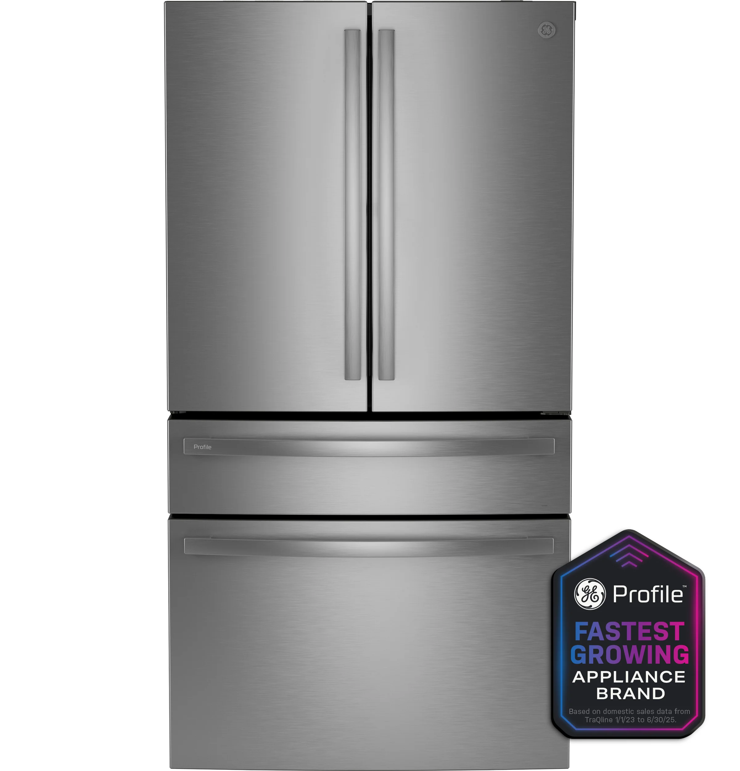 Optimized GE Profile™ ENERGY STAR® 28.7 Cu. Ft. Smart Fingerprint Resistant 4-Door French-Door Refrigerator With Dual-Dispense AutoFill Pitcher Modern