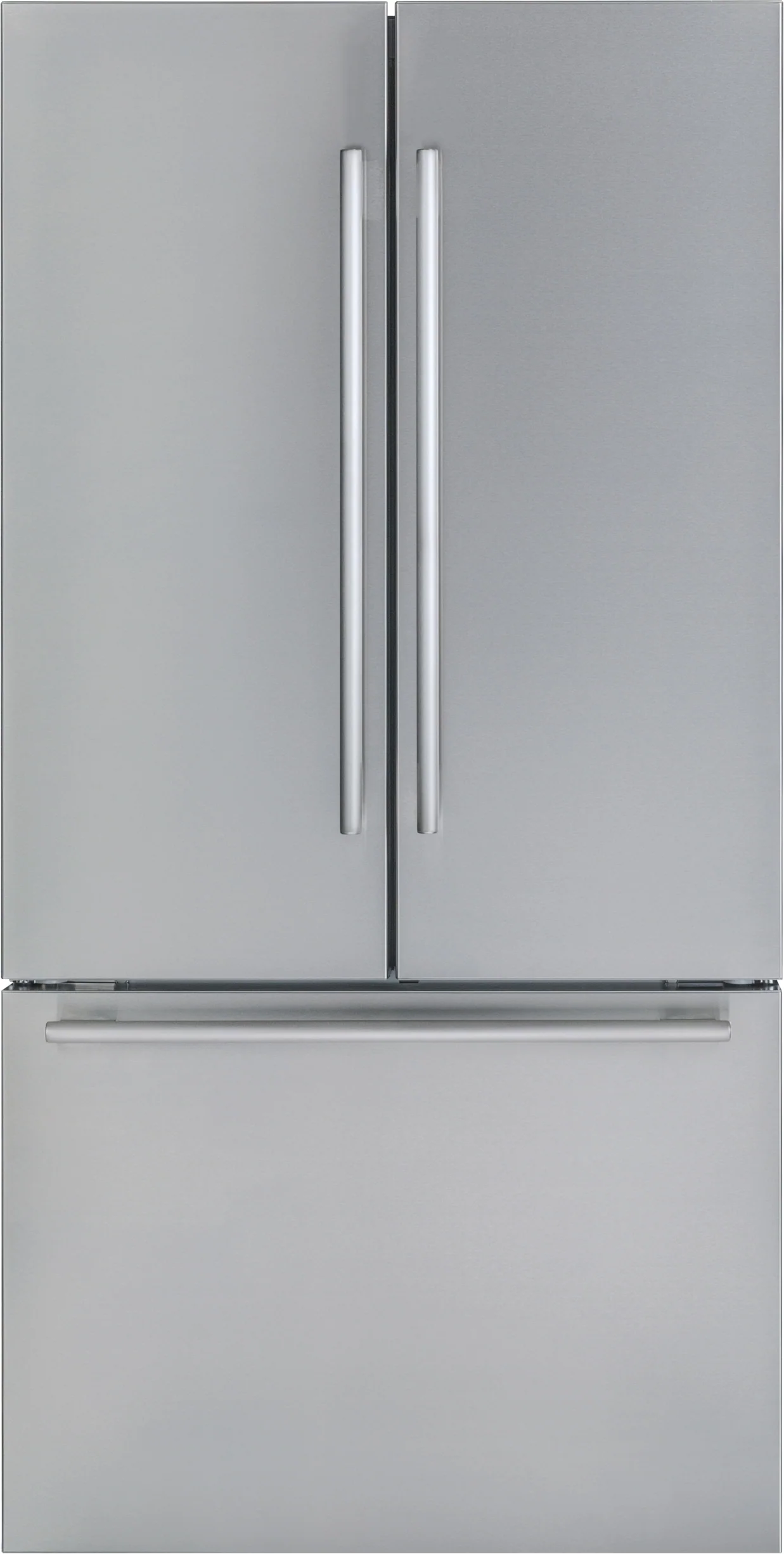 Fast dom® standing French Door Bottom Mount Refrigerator 36” Stainless Steel Minimalist