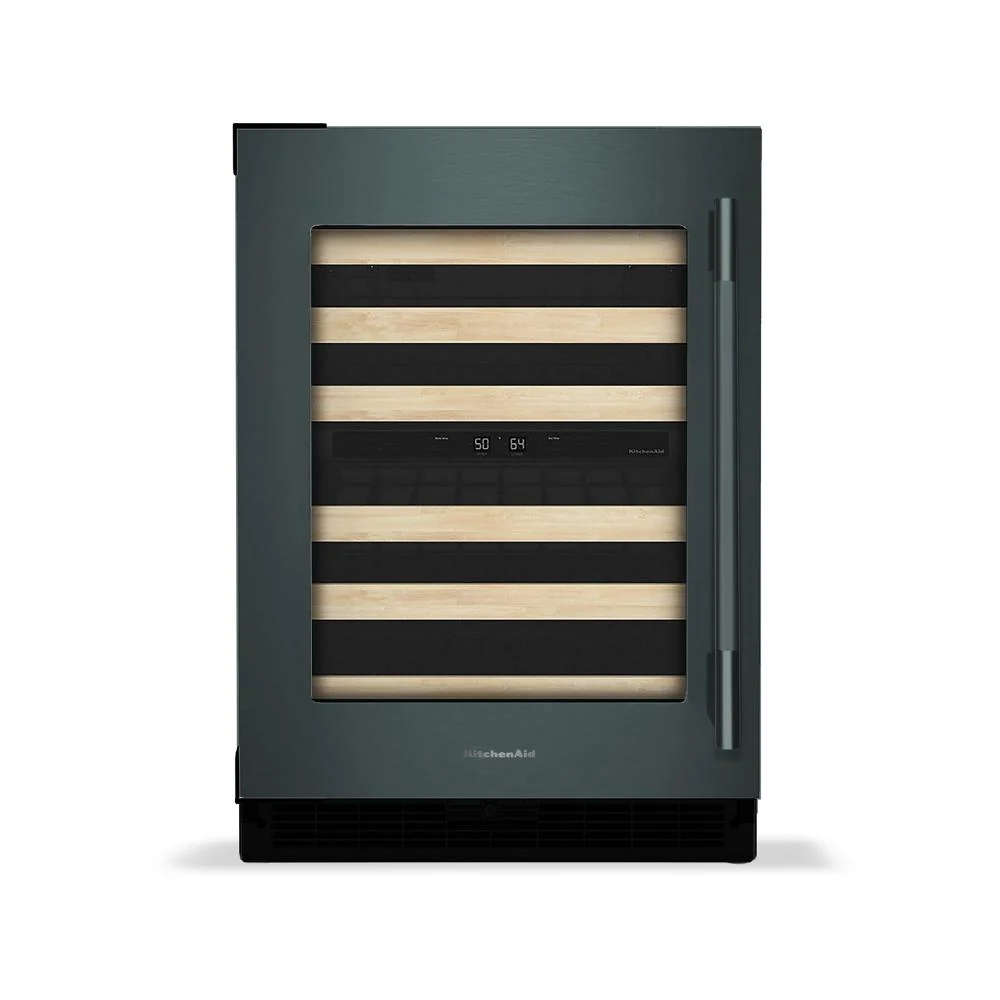 Carefully Designed 24-Inch Undercounter Wine Cellar with 46-Bottle Capacity and Wood-Front Racks in Juniper High-Grade