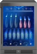 Long-Lasting Presrv Bev Cooler 24in UC Blk SS Gls R Dr 1Z High-End