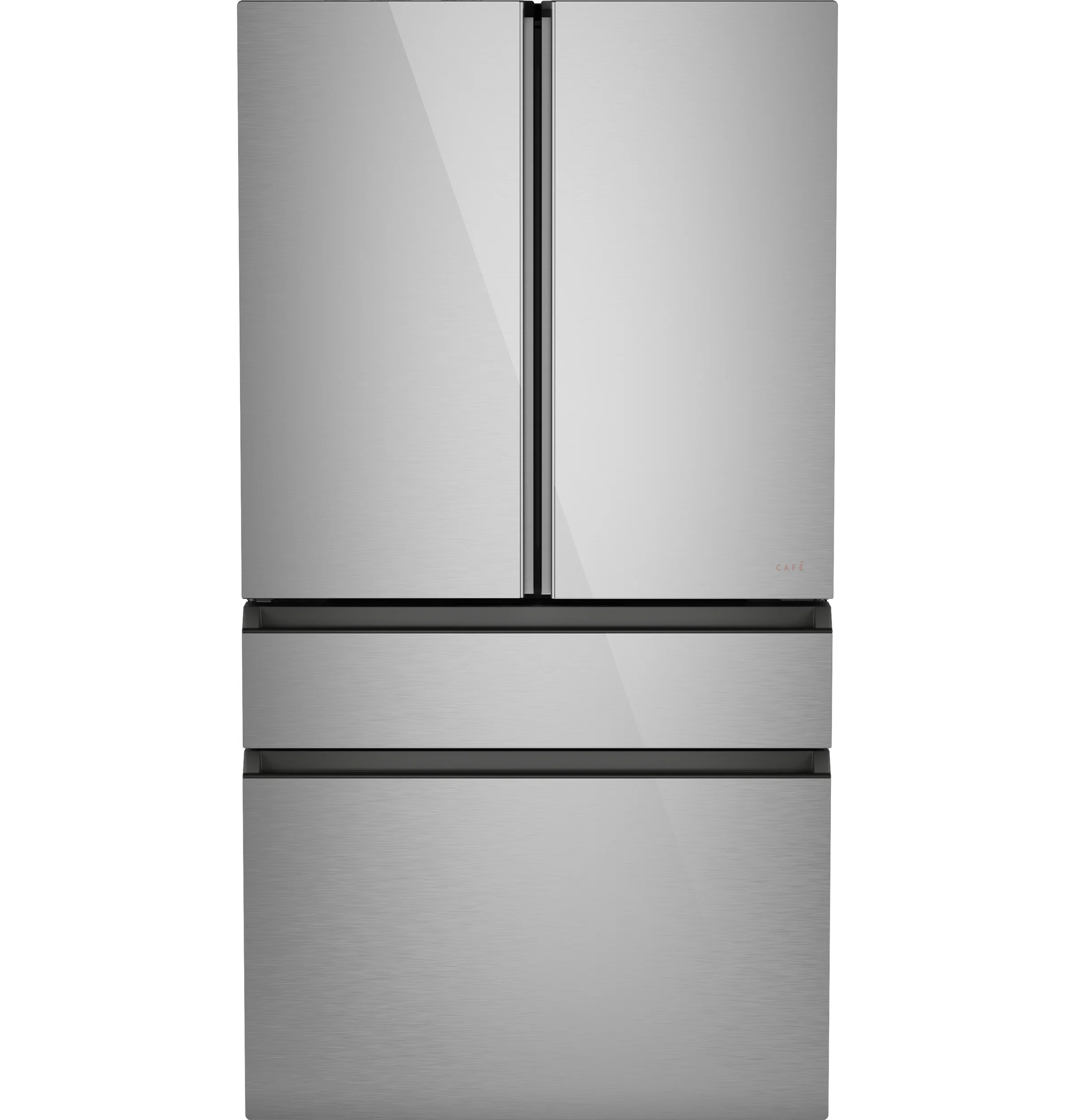 Authentic CAFÉ™ ENERGY STAR® 28.7 Cu. Ft. Smart 4-Door French-Door Refrigerator in Platinum Glass With Dual-Dispense AutoFill Pitcher Prestigious