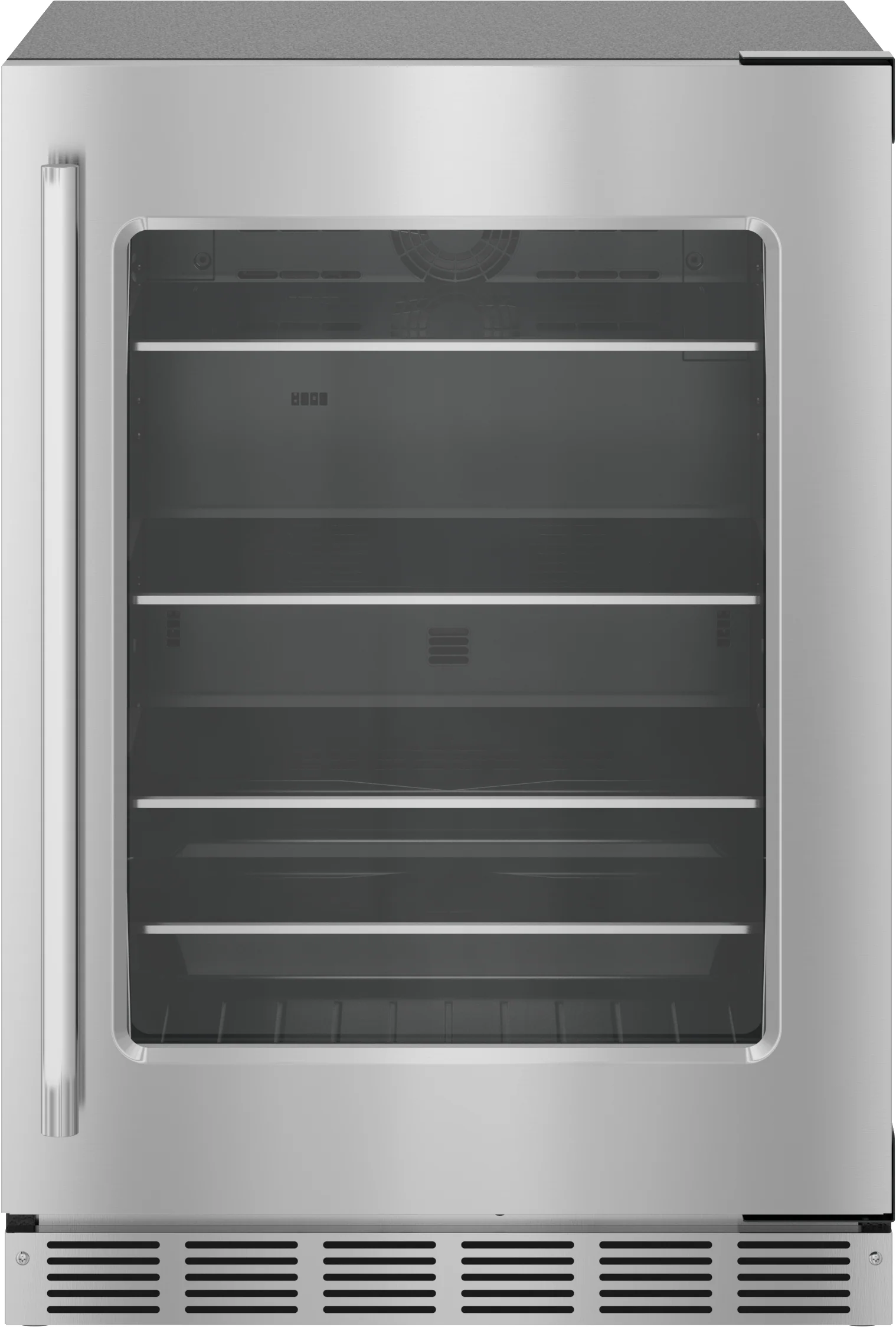 Consistent dom® Under Counter Refrigerator with Glass Door 24” Stainless Steel Right Hinge Relaxed