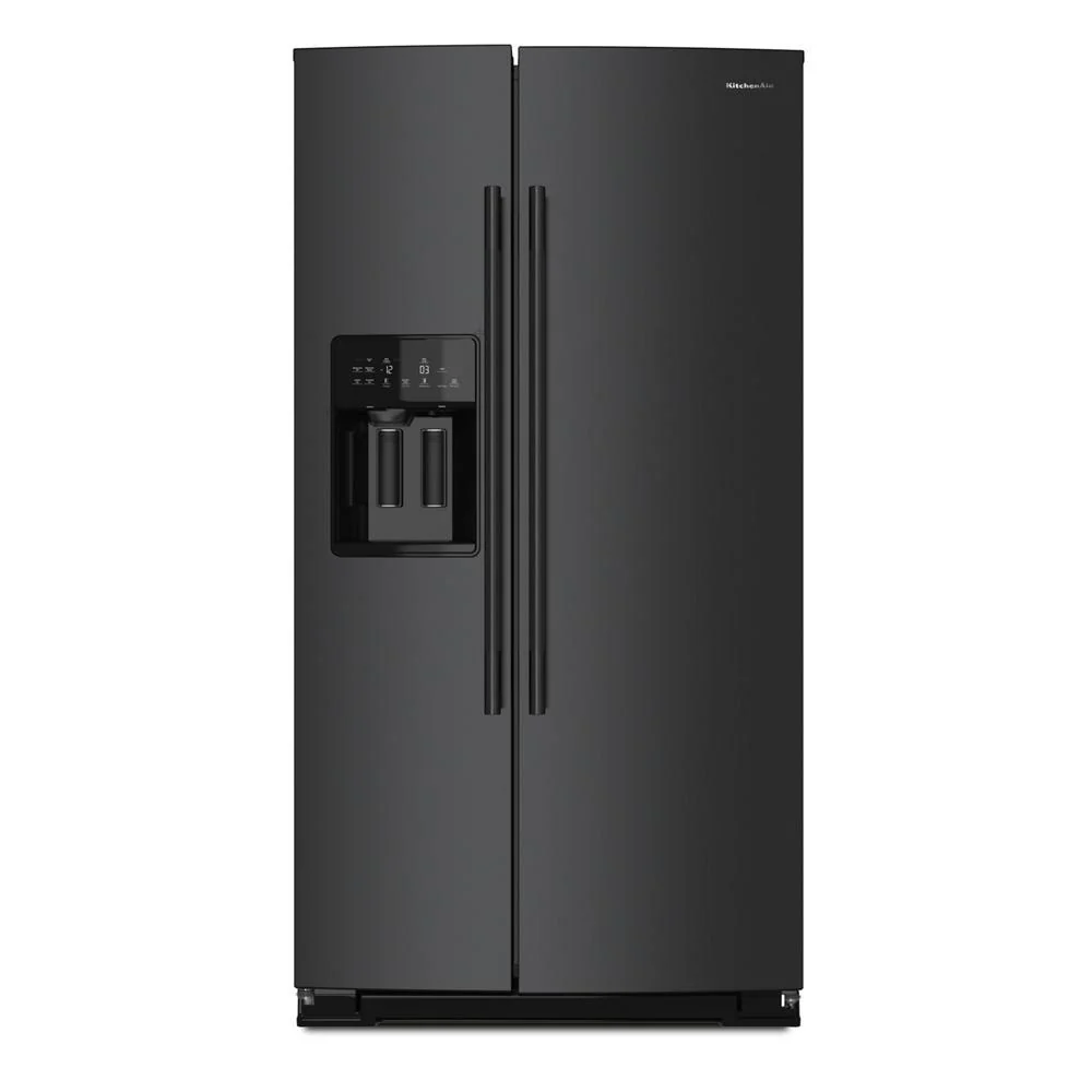 Artisan 20.8 Cu. Ft. Counter-Depth Side-by-Side Refrigerator with Exterior Ice and Water Dispenser in Black Ore Selected