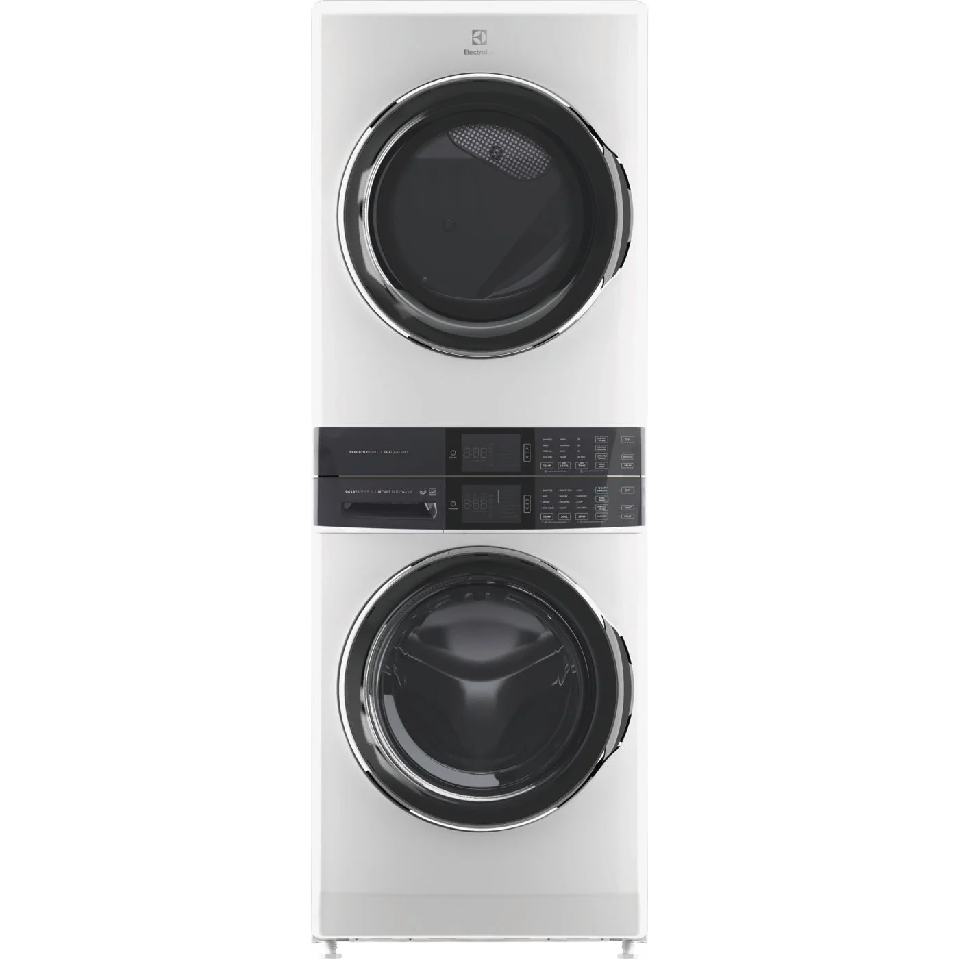 Classic Laundry Tower Single Unit Front Load 4.5 Cu. Ft. Washer 8 Cu. Ft. Gas Dryer Sophisticated