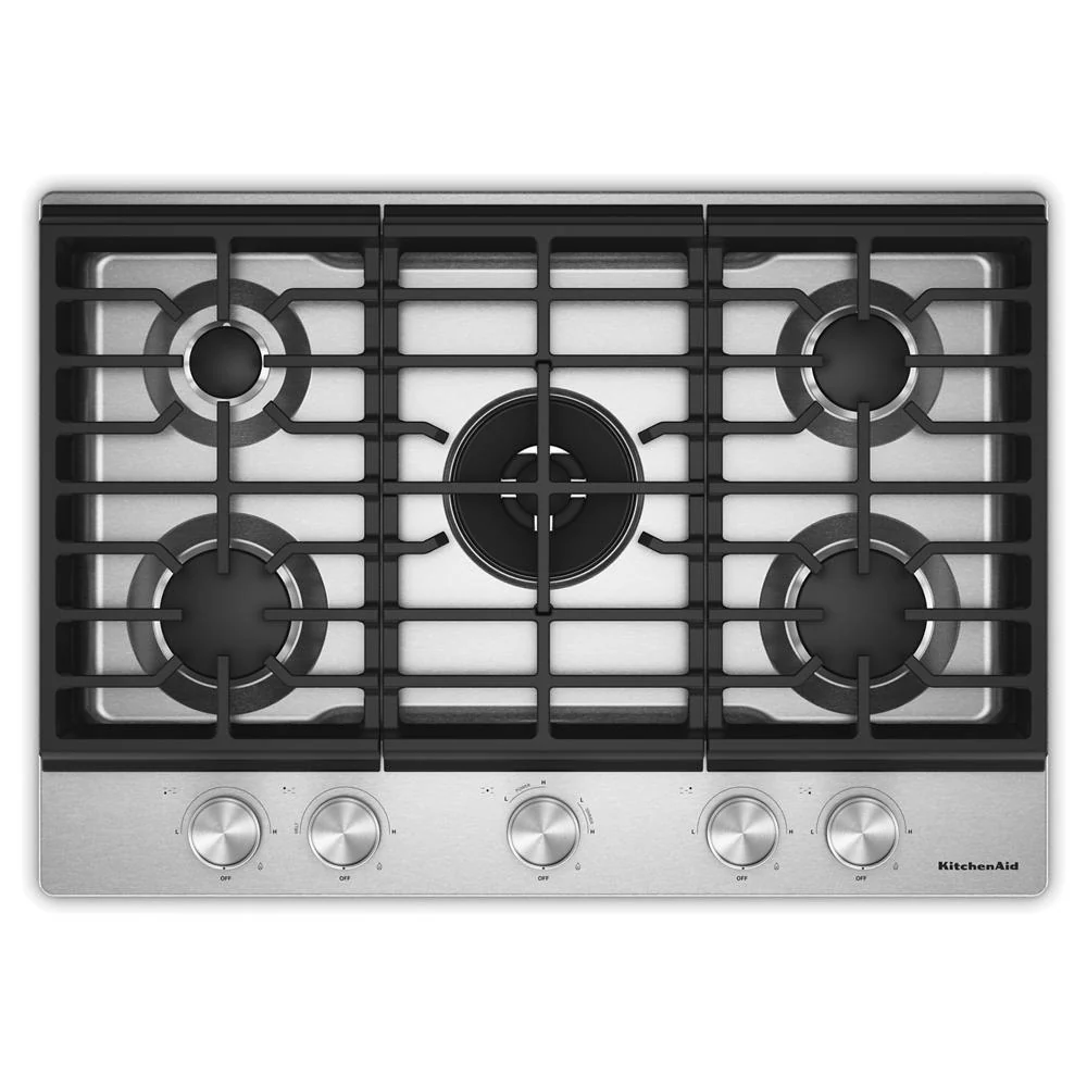 Casual KitchenAid® 30 in. Gas Cooktop with 5 Burners and Integrated Wok Grate User-Friendly