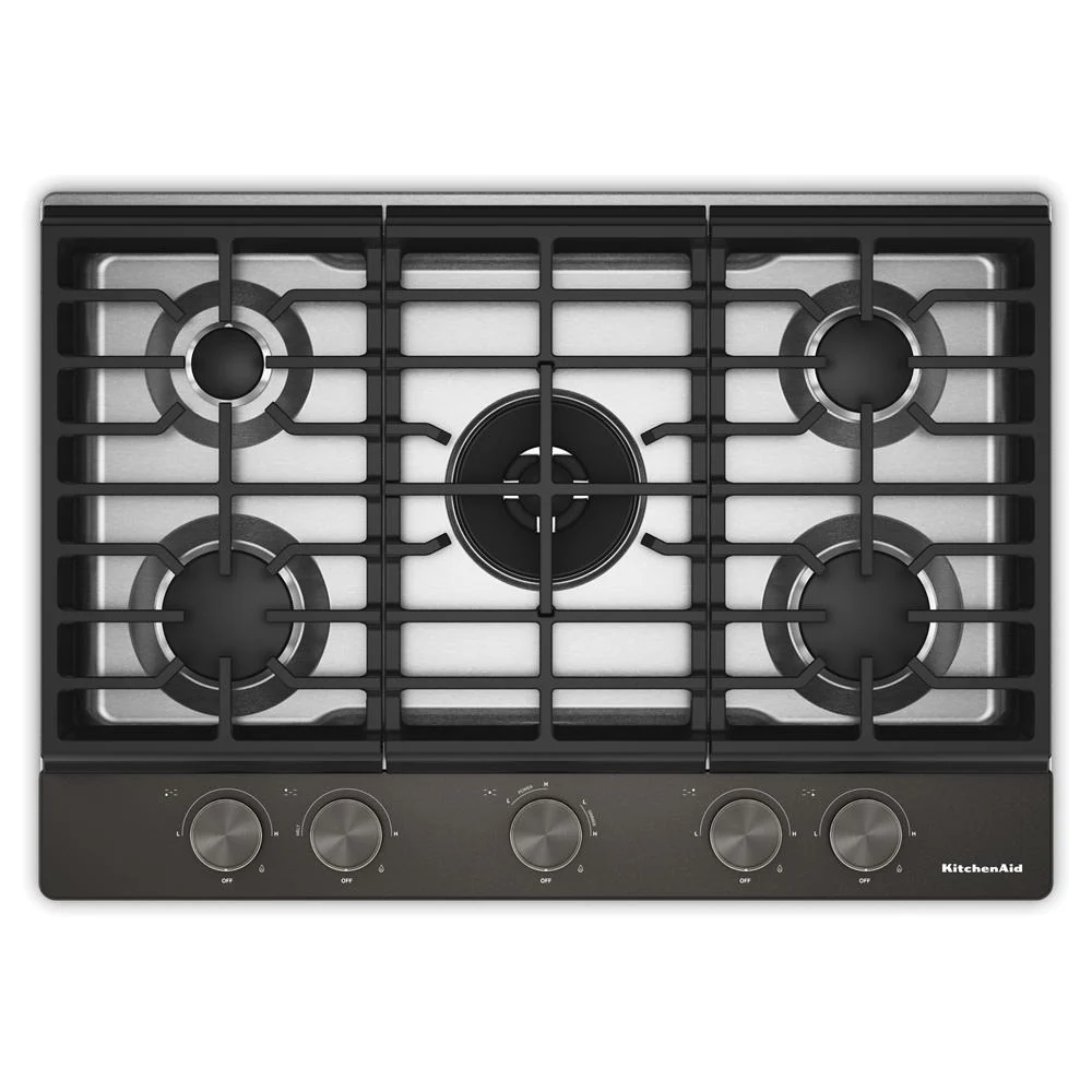 High-Grade KitchenAid® 30 in. Gas Cooktop with 5 Burners and Integrated Wok Grate Soft