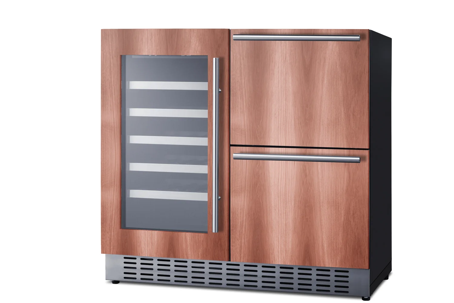 Consistent 36 Wide Combination Wine Cellar 2-Drawer Refrigerator Green
