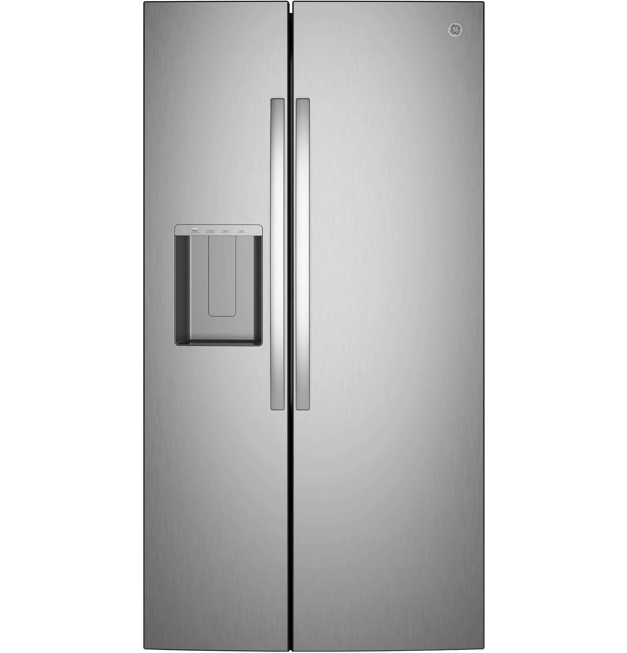 Healthy GE® ENERGY STAR® 23.6 Cu. Ft. Counter-Depth Side-By-Side Refrigerator with Extra Tall Dispenser and In-Door Icemaker First-Class