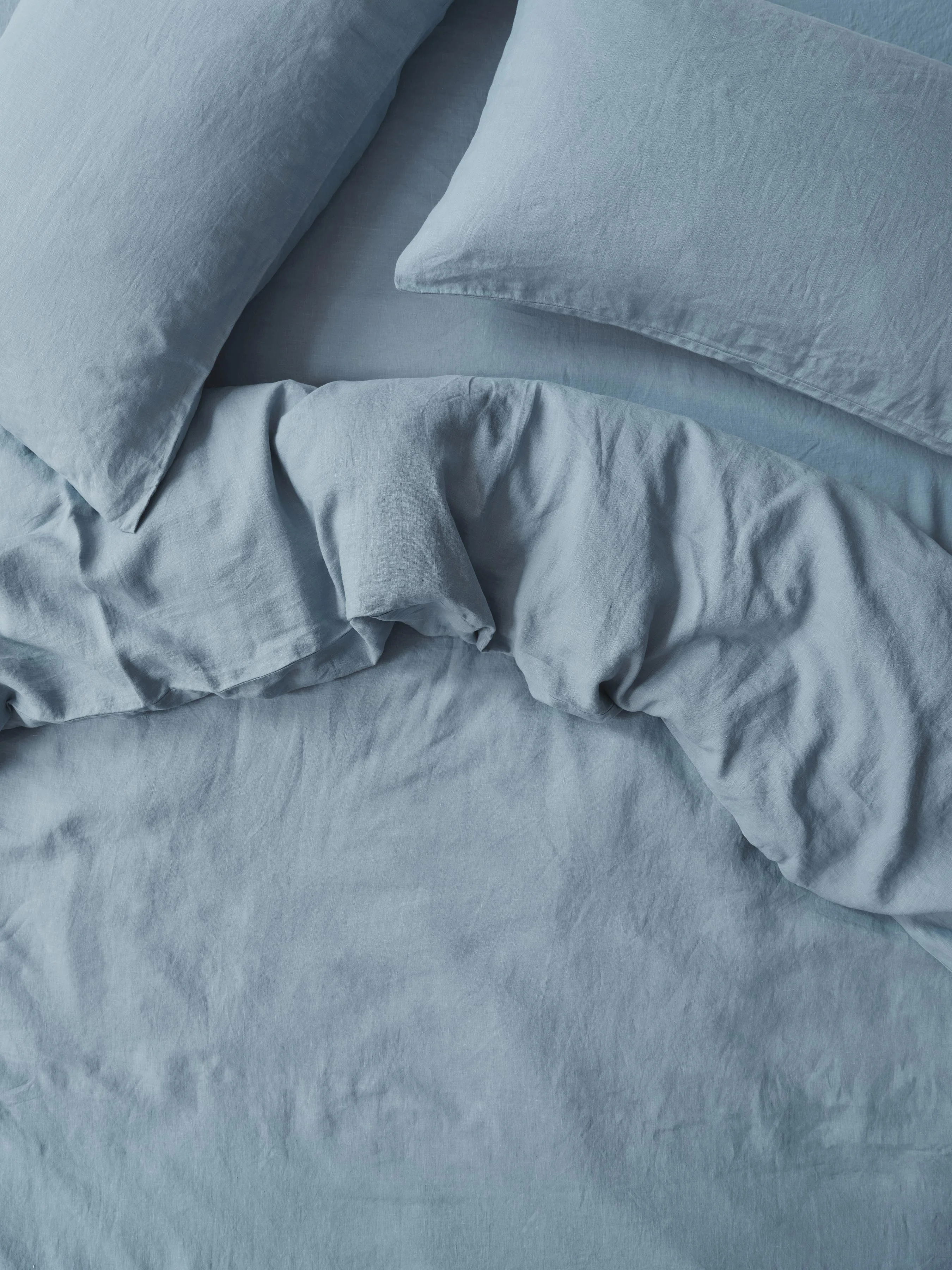 Smart Dusk Blue Linen Duvet Cover Modern