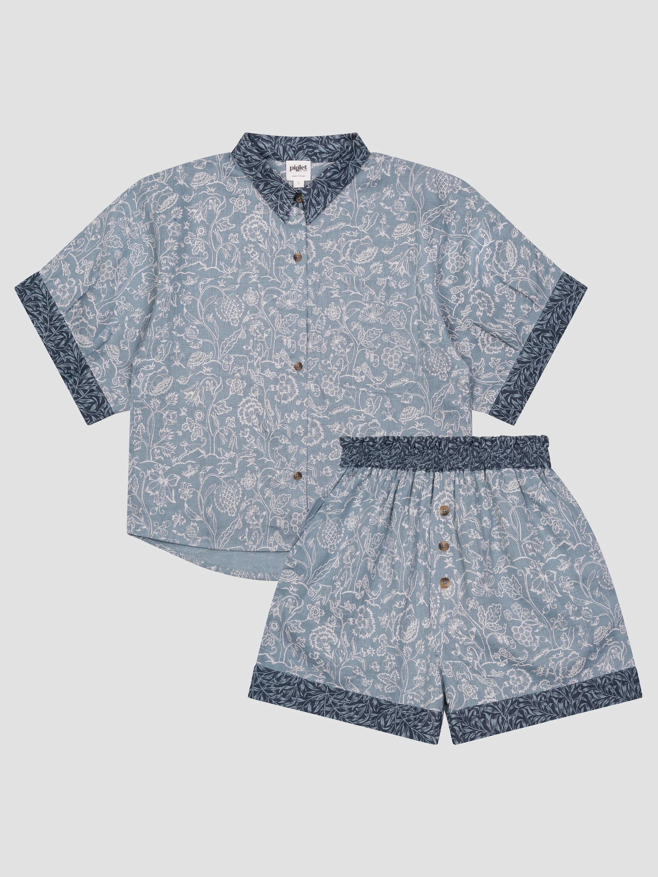 Comfortable River Wandle Middlemore Linen Women s Pyjama Shorts Set Classic