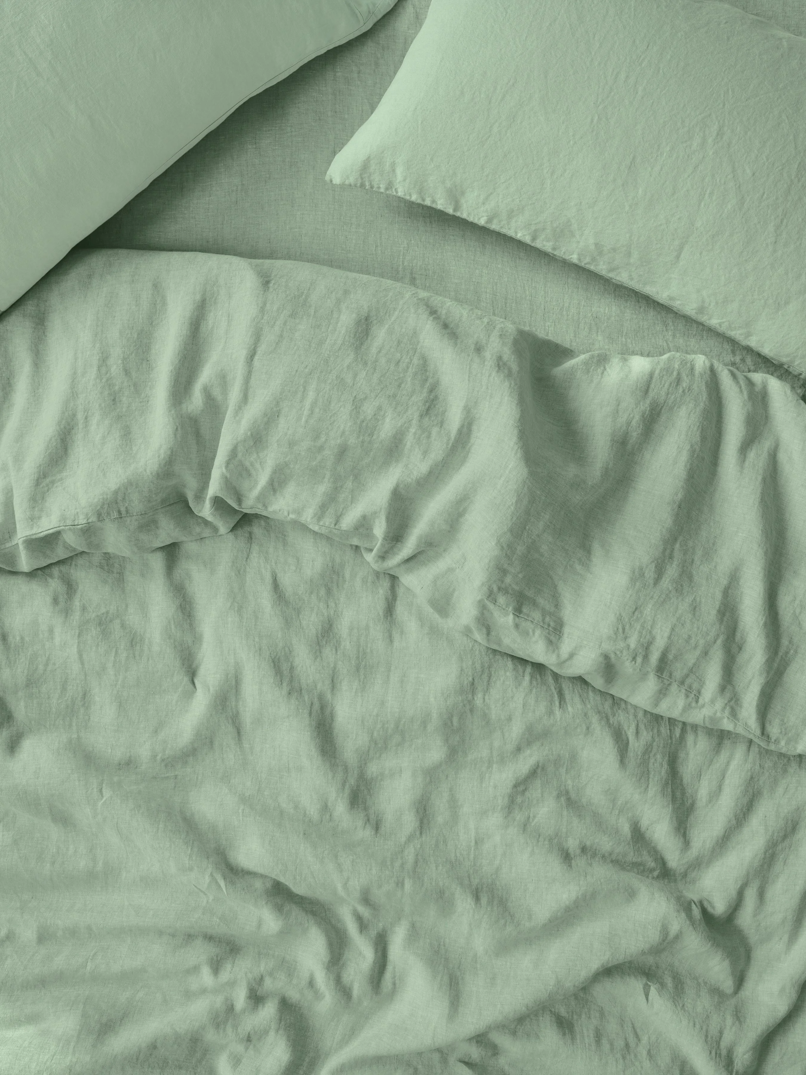 Comfortable Sage Green Linen Blend Duvet Cover Proven