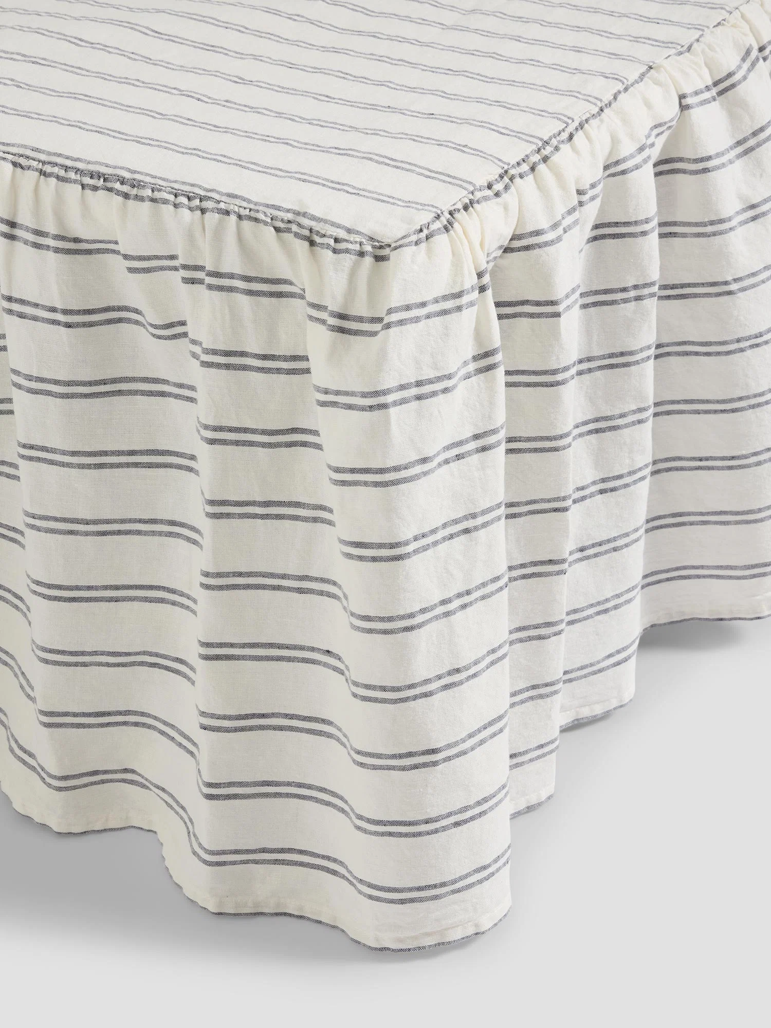 Genuine Ivory Kemptown Stripe Linen Blend Valance High-Grade