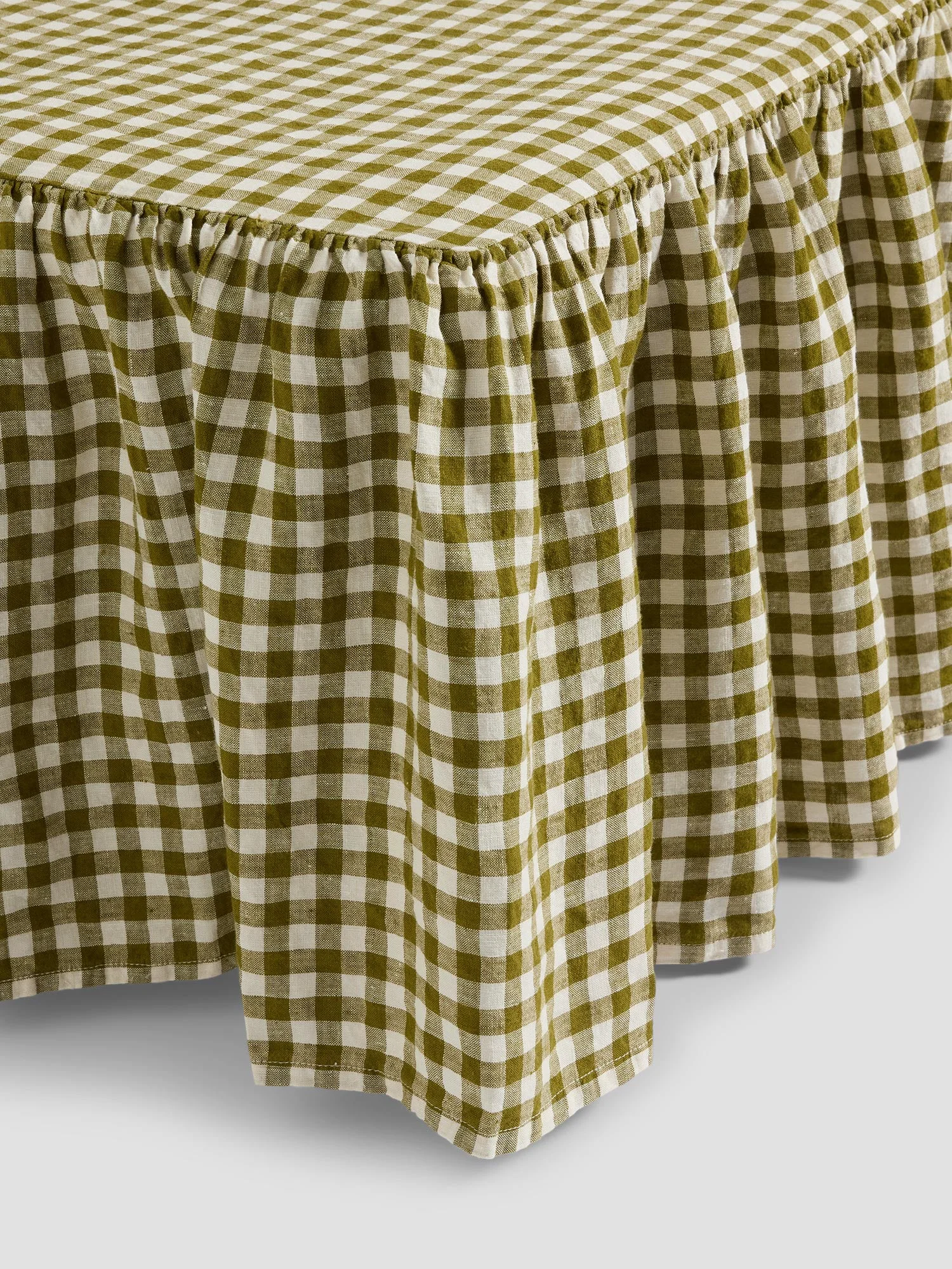 Smart Botanical Green Gingham Linen Valance Certified