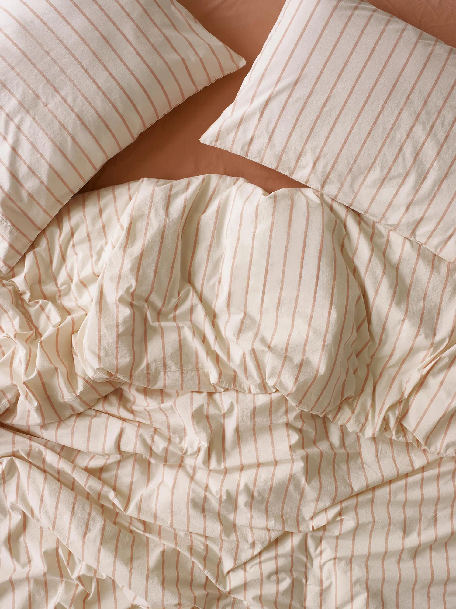 Durable Blush Pink Slumber Stripe Cotton Duvet Cover Optimized