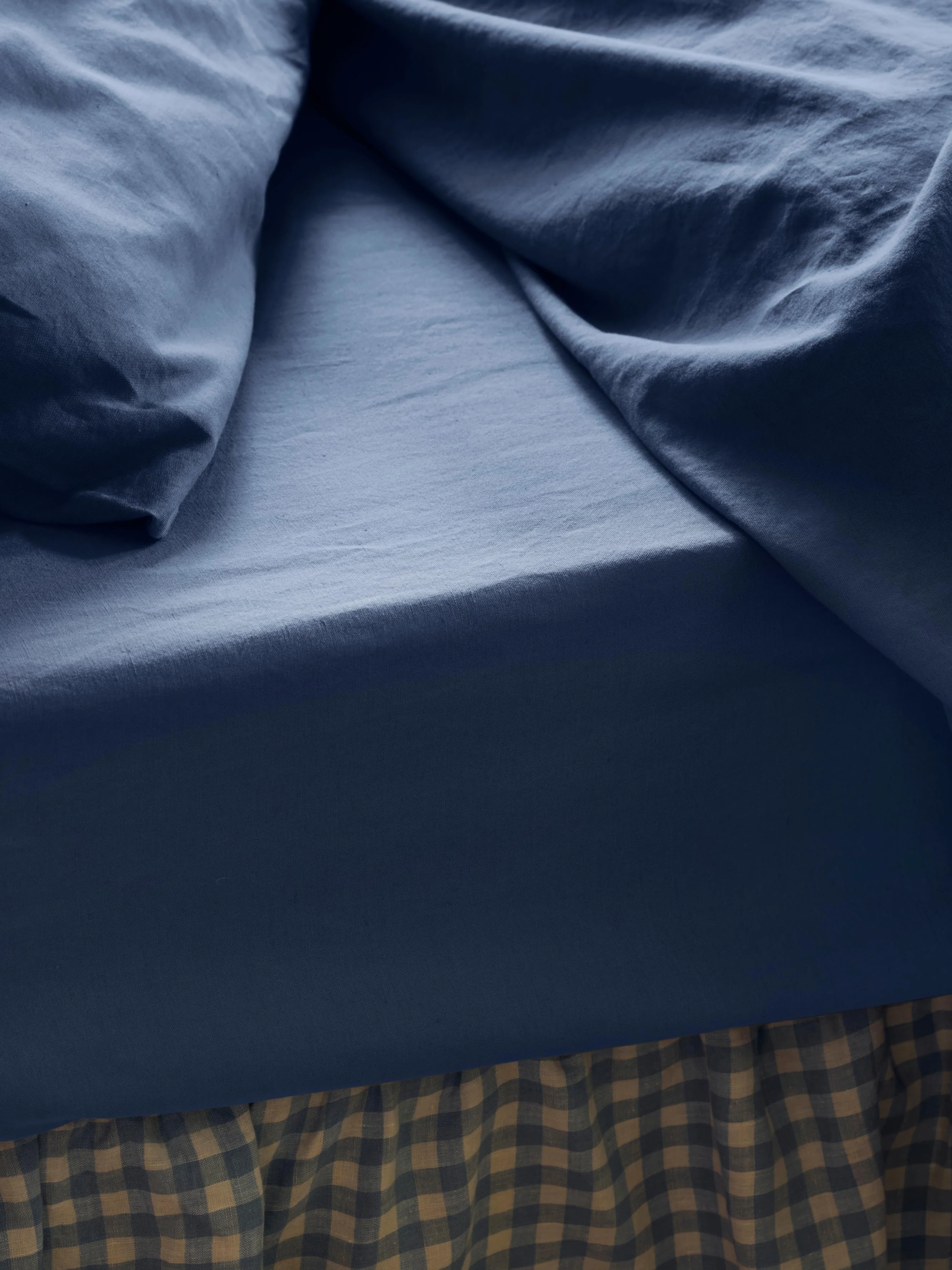 Certified Blueberry Linen Blend Fitted Sheet Organic
