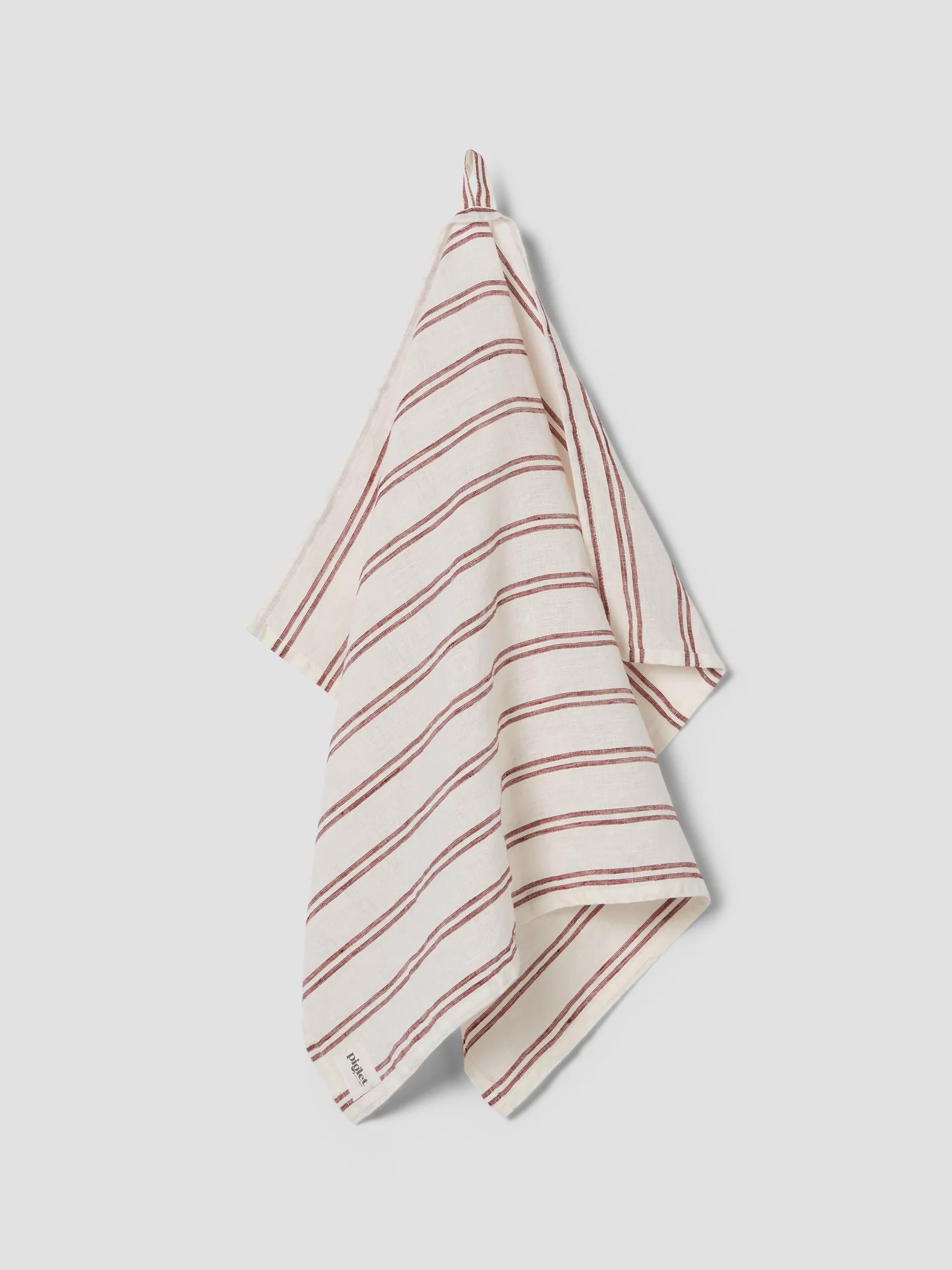 Professional Rhubarb Kemptown Stripe Linen Blend Tea Towel Top-Quality