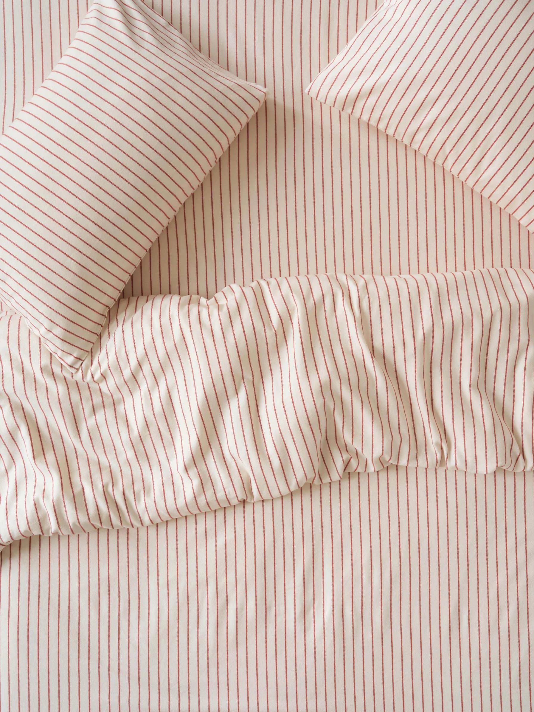 Genuine Red Clayton Stripe Brushed Cotton Duvet Cover Quality