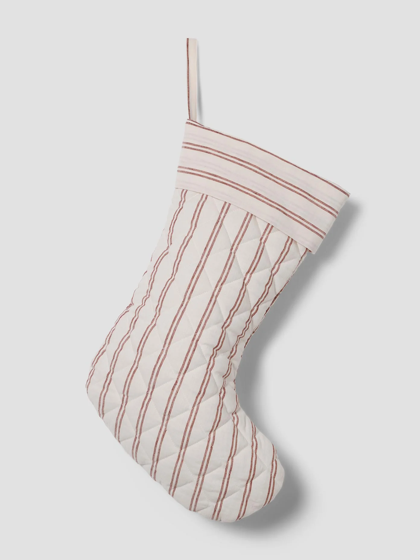 High-Quality Rhubarb Kemptown Stripe Linen Blend Christmas Stocking Environmentally Friendly