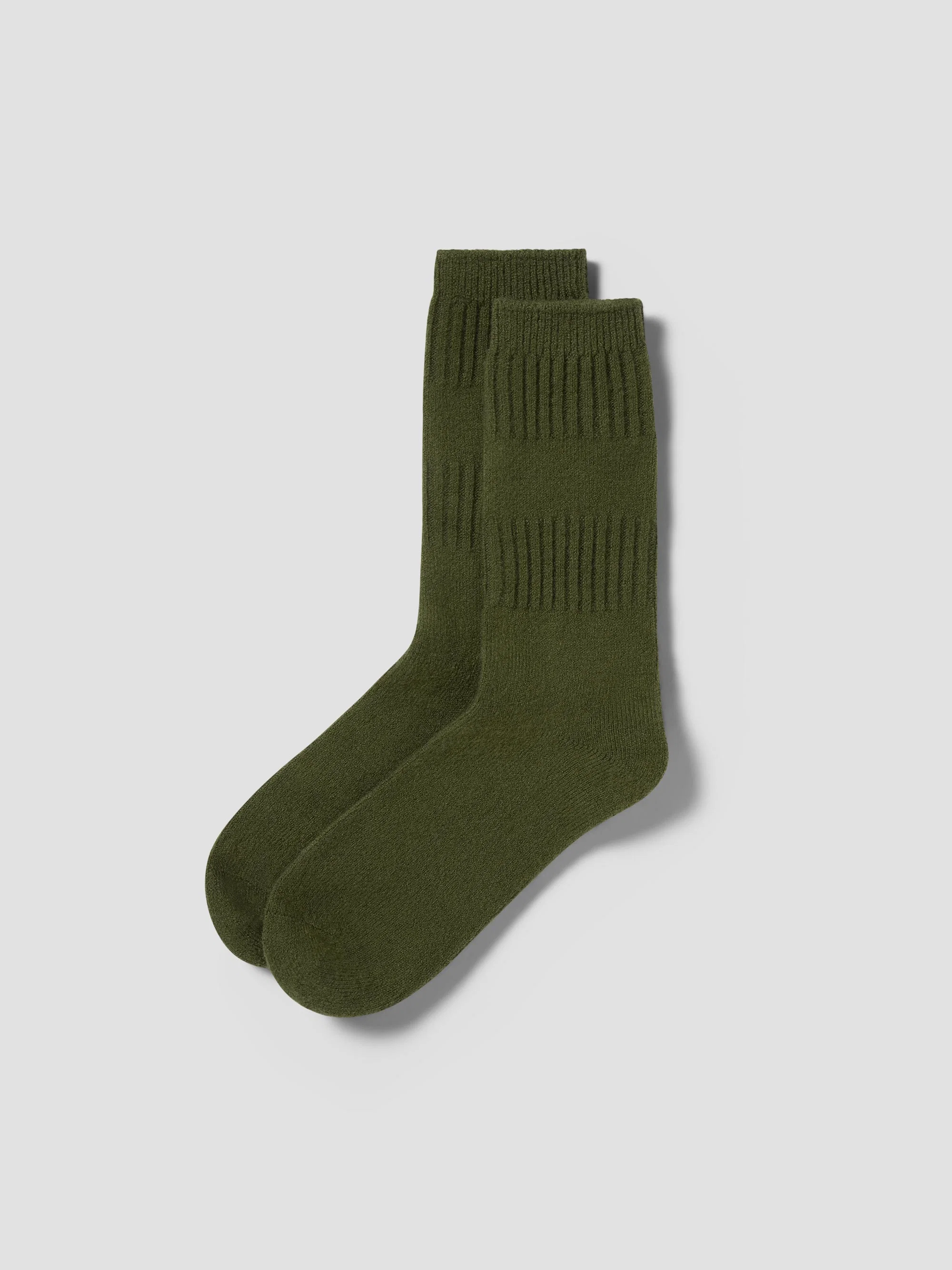 Professional Moss Green Merino Wool Ribbed Socks Exceptional