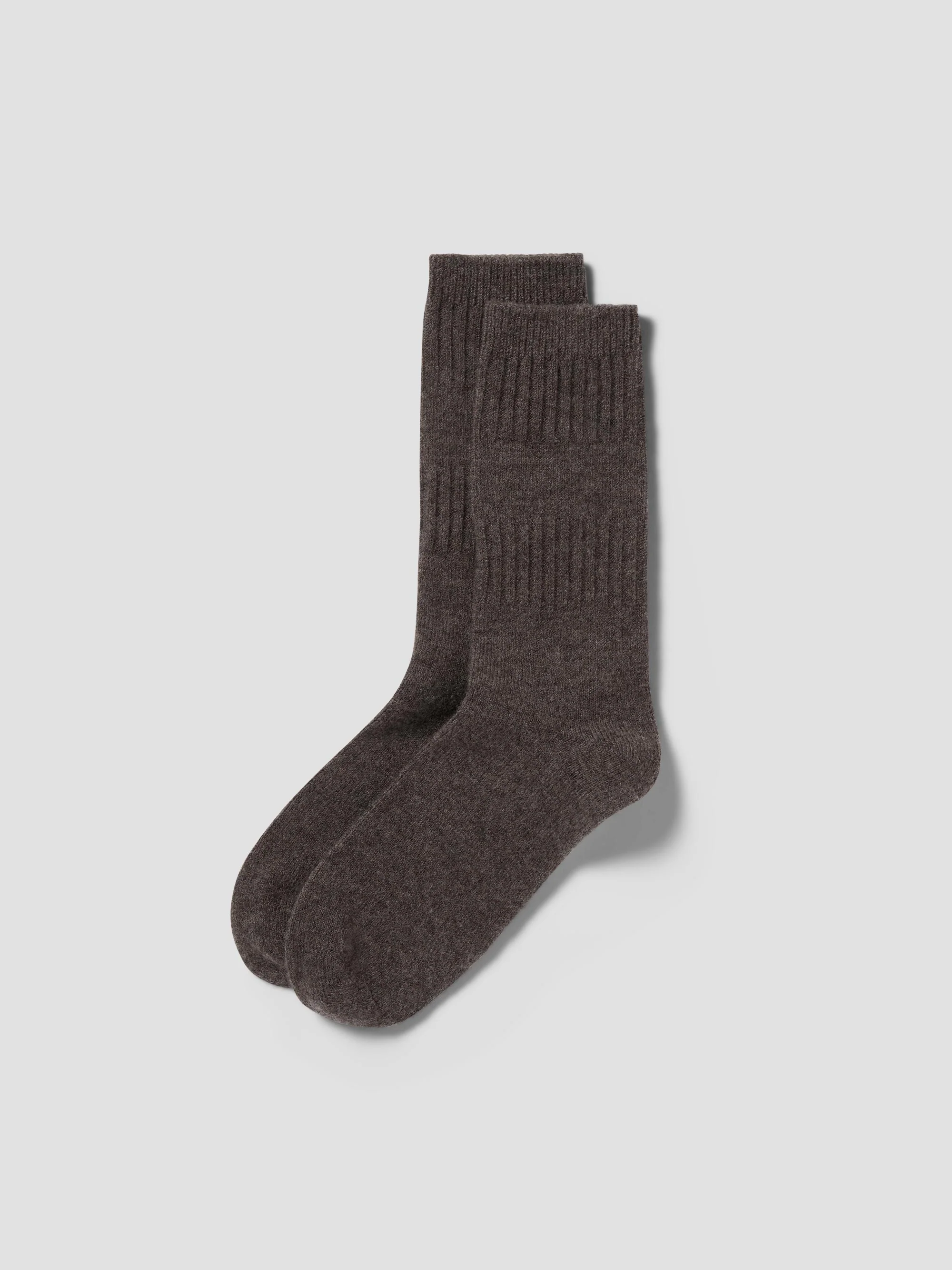 High-Grade Warm Grey Merino Wool Ribbed Socks Recyclable